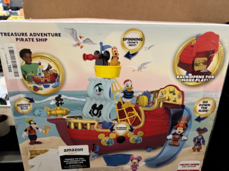 Photo 2 of Disney Junior Mickey Mouse Funhouse Treasure Adventure Pirate Ship With Bonus Figures, 18-piece Toy Figures And Playset, Kids Toys For Ages 3 Up, Amazon Exclusive