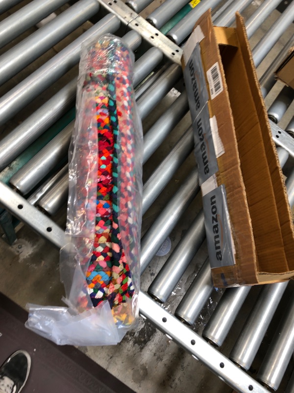 Photo 1 of COTTON CRAFT Cotton Chindi Braid Rag Rug - Boho Farmhouse Rustic Area Accent Throw Rug - Handwoven Reversible Natural Recycled Cotton - Living Room Den Study Home Décor Gift - 2' x 3' - Multi Color 2x3