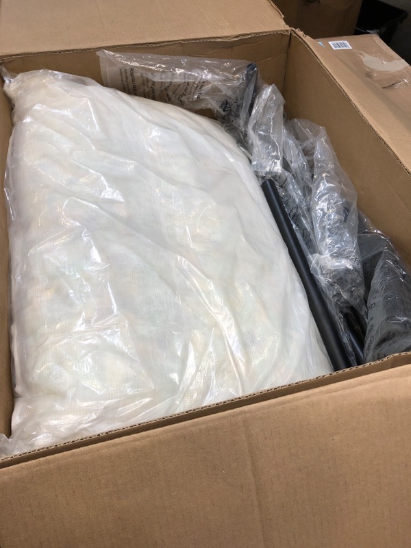 Photo 1 of ZINUS Aidan Sling Accent Chair / Metal Framed Armchair with Shredded Foam Cushioning, Dark Grey