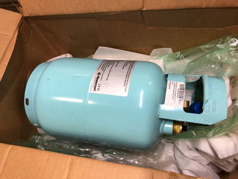 Photo 2 of Mastercool (67010) Blue DOT R134A Recovery Refrigerant Cylinder with Float Switch and 1/2" Acme Connection - 30 lb. Capacity