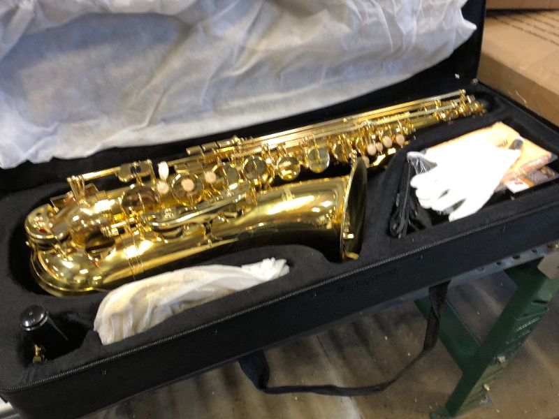 Photo 2 of Mendini by Cecilio Tenor Saxophone, L+92D B Flat, Case, Tuner, Mouthpiece, Gold