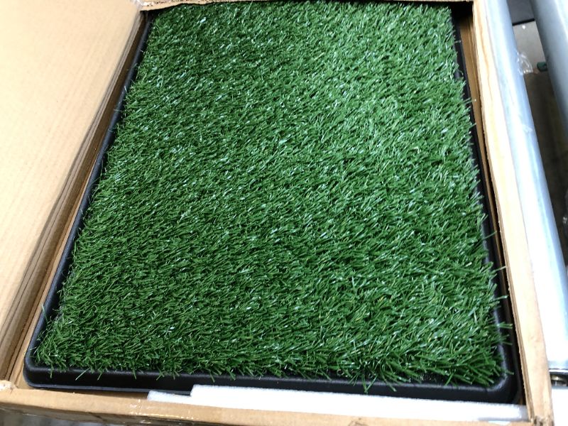 Photo 2 of Artificial Grass Puppy Pad for Dogs and Small Pets – Portable Training Pad with Tray – Dog Housebreaking Supplies by PETMAKER (16" x 20")