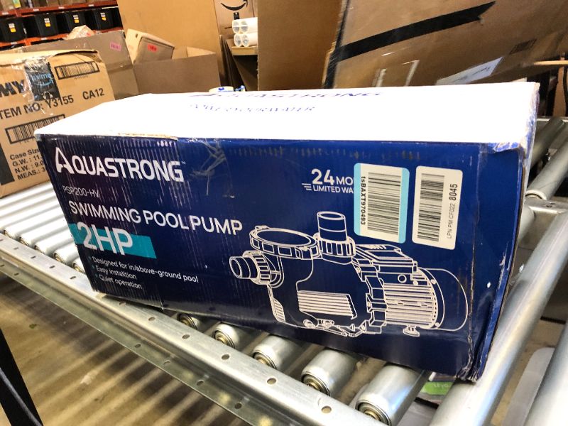 Photo 3 of AQUASTRONG 2 HP In/Above Ground Single Speed Pool Pump, 220V, 8917GPH, High Flow, Powerful Self Primming Swimming Pool Pumps with Filter Basket
