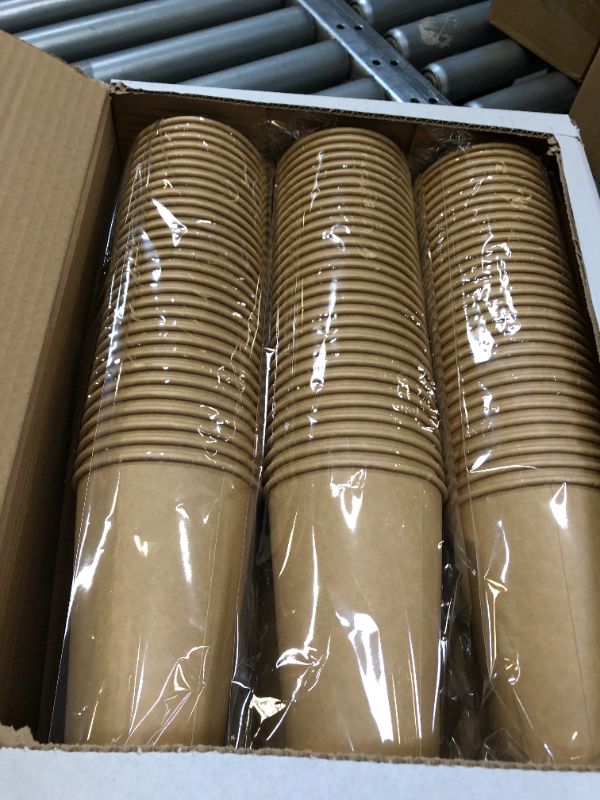 Photo 2 of [180 Pack] 16 oz Paper Cups, Disposable Coffee Cups, Kraft Paper Cups, 16 OZ Coffee Cups No Lids, Sturdy and Durable, Leak-Proof, Hot/Cold Beverage Drinking, 16 Ounce Cups for Party Home Office 16 oz-180 ct