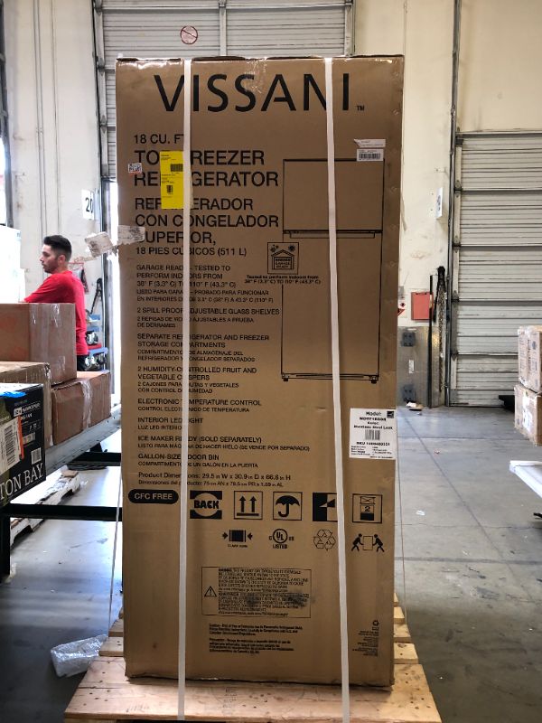 Photo 1 of 18 cu. ft. Top Freezer Refrigerator in Stainless Steel Look
