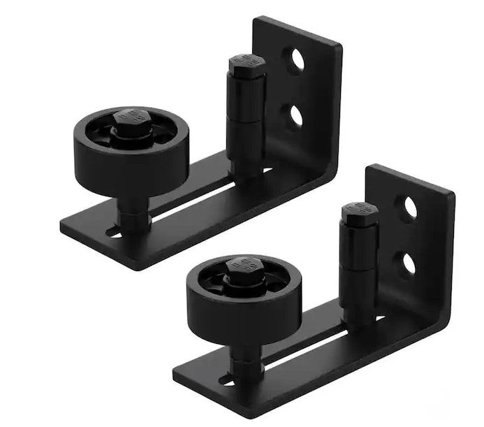 Photo 1 of 4.8 in. Sliding Barn Door Floor Guide, 8-in-1 Adjustable Floor Guide for Bottom Roller and Wall Mount System(2-Pack)
