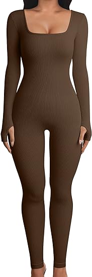 Photo 1 of OQQ Women Yoga Jumpsuits Workout Ribbed Long Sleeve Sport Jumpsuits
SIZE M 