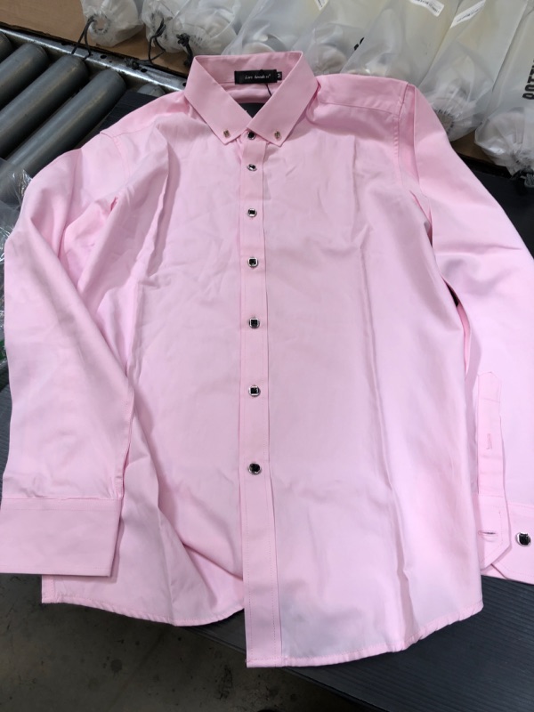 Photo 1 of LONG SLEEVE BUTTON UP - PINK SIZE M 