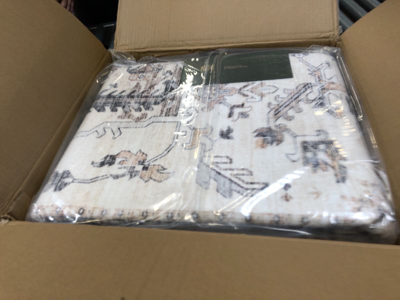 Photo 1 of Area Rug Washable Living Room - 8x10 Vintage Traditional Boho Carpet for Bedroom Dining Room Machine Wash Non Slip Soft Low Pile Rug Bohemian for Indoor Floor Farmhouse Office College Dorm(Brown) Light Brown 8x10