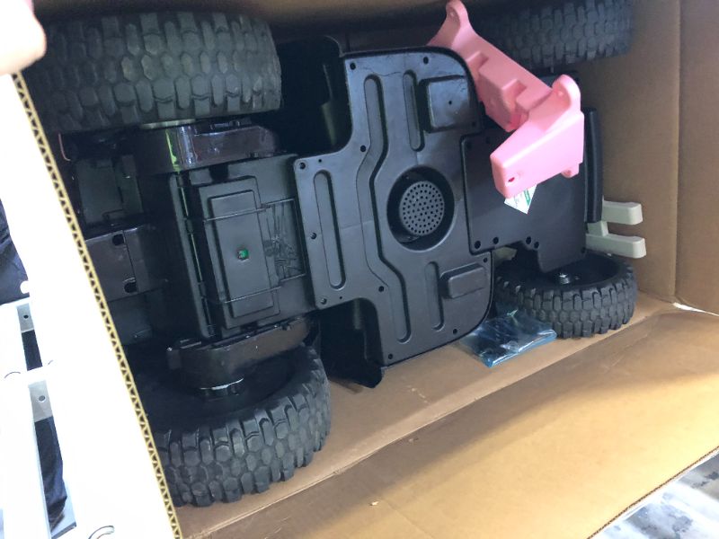 Photo 2 of 12V Ride on Tractor with Trailer and Remote Control,Toddler Kids Electric Vehicle Car with LED Headlights,2+1 Gear Shift,MP3 Player,USB,Speed Up to 5mph (35W,EVA Tire,Pink) Pink 35W+EVA Tires