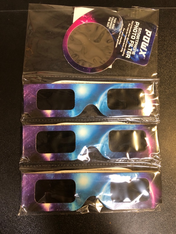 Photo 1 of 5pk solar eclipse glasses powx