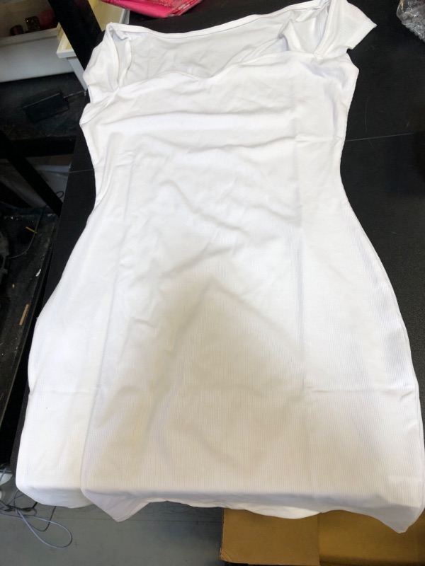 Photo 1 of bodycon womens dress- short - white - size m 