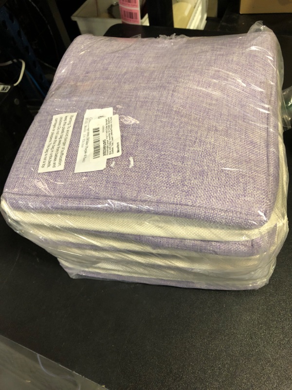 Photo 1 of Large 11x11 Inch Cube Storage Bins with Cotton Handles for Closet, Shelves, Clothes, Toys, Towel (White/Purple-6 Pack)