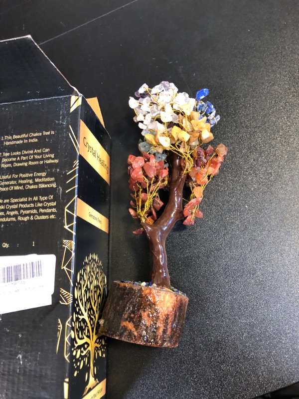 Photo 1 of Chakra Tree of Life - Crystal Tree for Positive Energy - Seven Chakra Tree - 7 Chakra Tree, Money Tree, Feng Shui Decor, Chakra Stones, Crystals and Healing Stones, Premium Meditation Accessories Seven Chakra Golden Wire