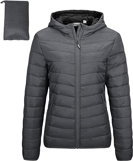 Photo 1 of Outdoor Ventures Women's Packable Lightweight Full-Zip Puffer Jacket with Hood Quilted Winter Coat
size xs 