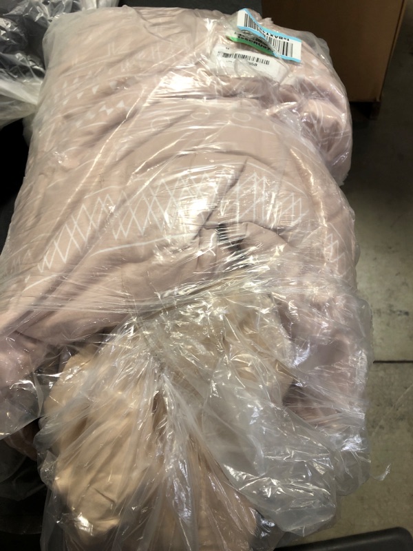 Photo 1 of RYNGHIPY Beige Comforter Set Full, Cream Bedding Comforter Sets Lightweight Soft, Colorblock Geometric Boho Bed in a Bag for All Seasons (Beige,Full Size) Full Beige