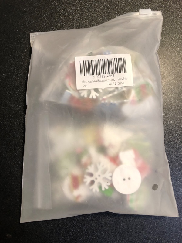 Photo 1 of 100Pcs Wooden Christmas Buttons for Crafts Wood Snowflake Craft Buttons Bulk Assorted Shapes Christmas Button for Crafting Christmas Buttons - 5