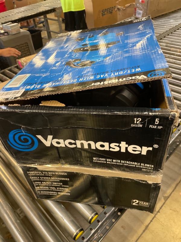 Photo 4 of Vacmaster VBV1210, 12-Gallon* 5 Peak HP** Wet/Dry Shop Vacuum with Detachable Blower, Blue & 12-16 Gallon High Efficiency Dust Bag, 3 Pack, VHBL Blue 12 Gal 5PHP Vac w/Blower Vacuum 