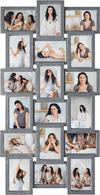 Photo 1 of J.M.Deco Collage Picture Frames for Wall Decor, 18-Opening Reunion Family Friends Picture Frame Set, 4x6 Photo Frames Collage for Living Room Bedroom, Ashes Ashes* 18 Opening