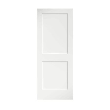 Photo 1 of 36 in. x 80 in. x 1-3/8 in. Shaker White Primed 2-Panel Solid Core Wood Interior Slab Door
