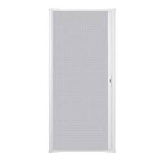 Photo 1 of 36 in. x 78 in. LuminAire White Single Universal Aluminum Gliding Retractable Screen Door
