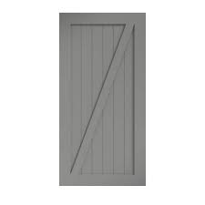 Photo 1 of **MAJOR DAMAGE** 36 in. x 96 in. Z-Shape Solid Core Grey Finished Interior Barn Door Slab
