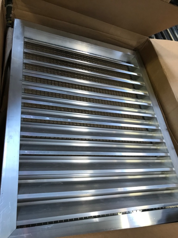 Photo 2 of 20" w X 26" h Aluminum Exterior Vent for Walls & Crawlspace - Rain & Waterproof Air Vent with Screen Mesh - HVAC Grille - Aluminum [Outer Dimensions 21.5”w x 27.5”h] 20 x 26 Anodized Aluminum