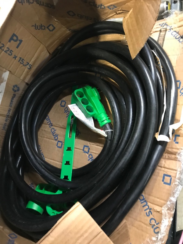 Photo 2 of RVGUARD 50 Amp 50 Foot RV Extension Cord, Heavy Duty STW Cord with LED Power Indicator and Cord Organizer, 14-50P/R Standard Plug, Green, ETL Listed 50 Feet Green 50 Amp