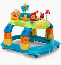 Photo 1 of Lil Play Station 4-in-1 Activity Walker - Rocker, Activity Center, Bouncer, Walker - Adjustable Seat Height - Fun Toys for Baby, Blue
