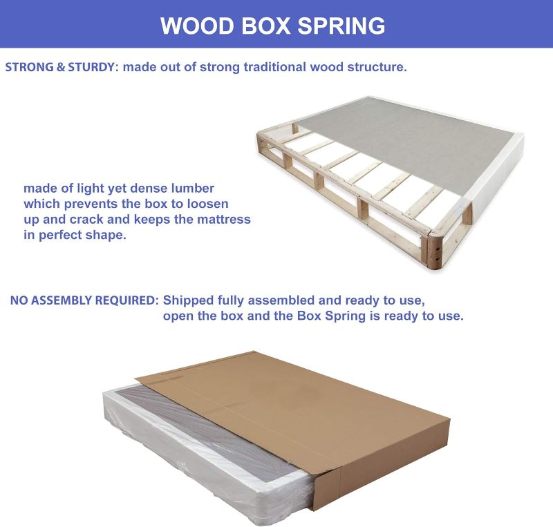 Photo 1 of 8-inch Fully Assembled Split Box Spring/Foundation for Mattress, Elegant Collection, Full Size

