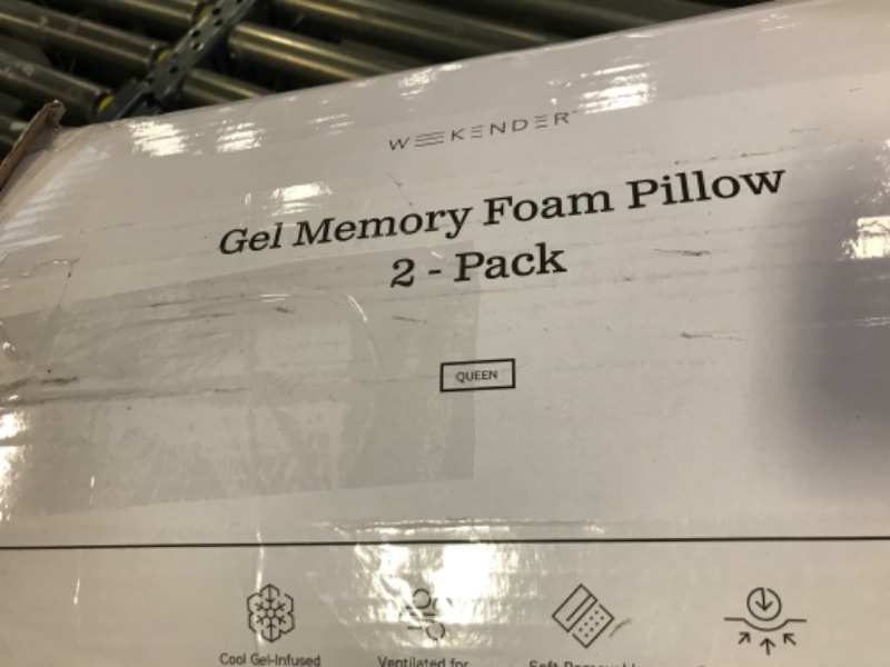 Photo 2 of 2 Pack Gel Memory Foam Pillow – Set of Two Pillows - Ventilated Cooling Pillo...
