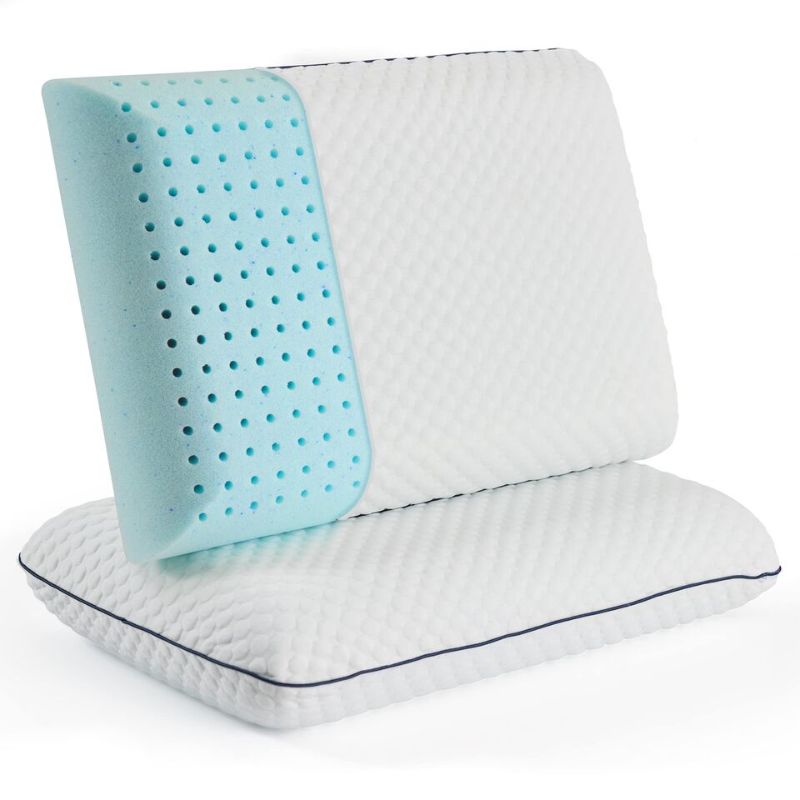 Photo 1 of 2 Pack Gel Memory Foam Pillow – Set of Two Pillows - Ventilated Cooling Pillo...
