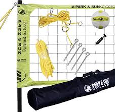 Photo 1 of Park & Sun Sports Tournament Flex 1000: Portable Outdoor Volleyball Net System Yellow Net System