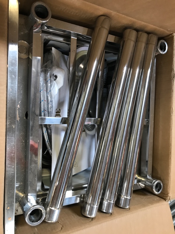 Photo 1 of Stainless Steel Utility Sink, Free Standing Single Bowl Kitchen Sink with Cold and Hot Water Faucet, Commercial Sink for Restaurant Bar Cafe and Hotel, Indoor and Outdoor Sink, 21.7 inSZ