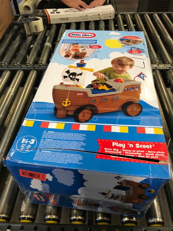 Photo 3 of Little Tikes 2-in-1 Pirate Ship Ride-On Toy - Kids Ride-On Boat with Wheels, Under Seat Storage and Playset with Figures - InteractiveToys for 1 year olds and above, Multicolor
