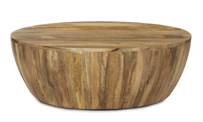 Photo 1 of Goa 36 in. Natural Round Wood Top Coffee Table
