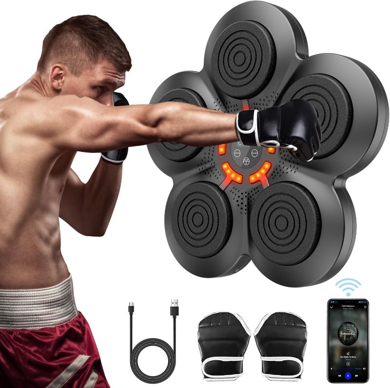 Photo 1 of Himove Music Boxing Machine with Boxing Gloves, Wall Mounted Smart Bluetooth Music Boxing Trainer, Boxing Training Boxing Equipment, Home Workout Boxing Target Machine
