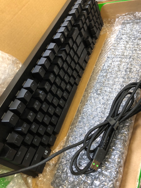 Photo 2 of Razer Huntsman V2 Optical Gaming Keyboard: Fastest Linear Optical Switches Gen-2 w/Sound Dampeners & 8000Hz Polling Rate - Doubleshot PBT Keycaps - Dedicated Media Keys & Dial - Ergonomic Wrist Rest Classic Black Keyboard Huntsman V2 Linear Optical Switch