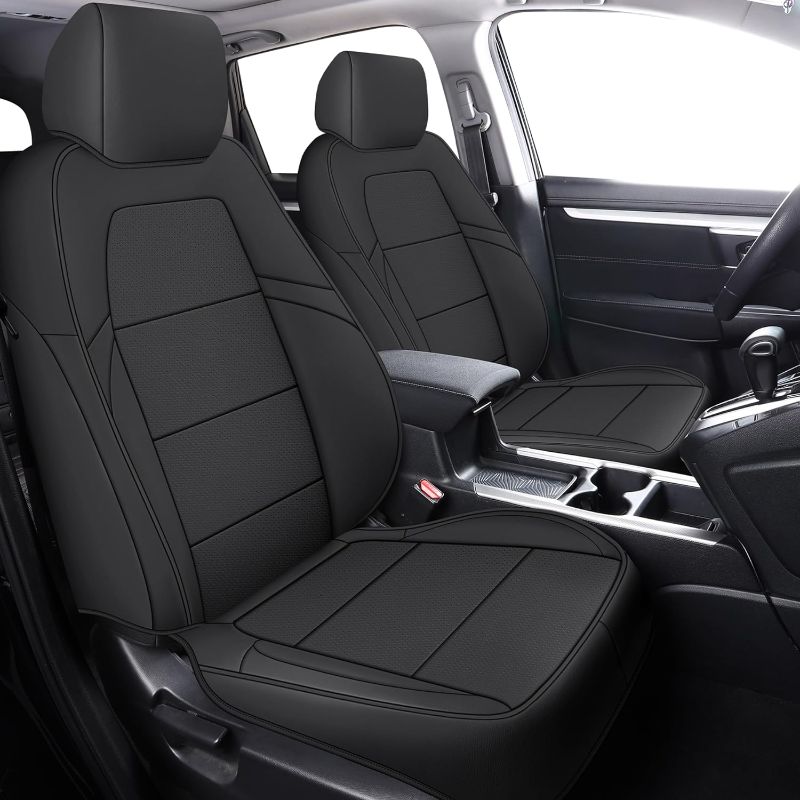 Photo 1 of GXT Fit Honda CRV Seat Covers for Select 2017 2018 2019 2020 2021 2022 Honda CRV - Odorless Leatherette Full Set Custom Seat Covers(Black)
