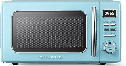 Photo 1 of Galanz GLCMKZ07BER07 Retro Countertop Microwave Oven with Auto Cook & Reheat.7 cu ft, Blue & Frigidaire EFR176-BLUE 1.6 cu ft Blue Retro Fridge with Side Bottle Opener. for The Office, Dorm Room