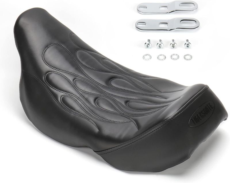 Photo 1 of TIGERSGATE Microfiber Modern low profile Solo Seat Compatible With 2008-2017 Harley Touring Bagger Dresser (BLACK FIRE)
