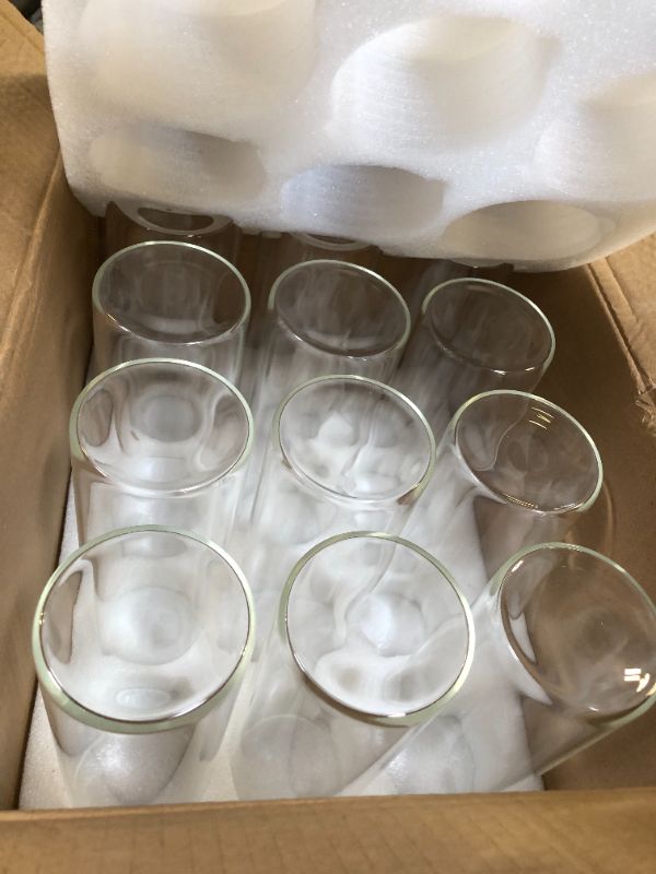 Photo 2 of 12 Pack Glass Clear Cylinder Vases Tall Floating Candle Holders Centerpiece Table Vases for Home Wedding Decorations Formal Dinners (10 x 3.35 Inch) 8 x 3.35 Inch