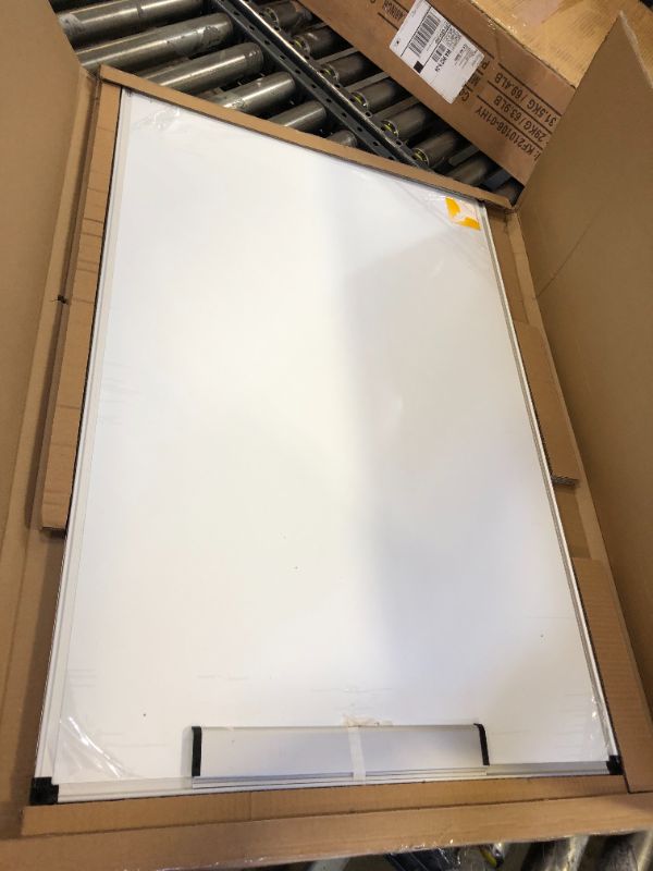 Photo 2 of XBoard Magnetic Dry Erase Board/Whiteboard, 36 X 24 Inches, Double Sided White Board,1 Dry Eraser & 3 Dry Erase Markers & 4 Push Pin Magnets 36" x 24"