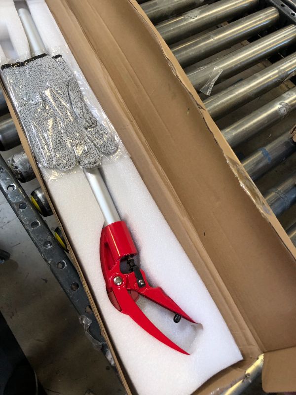 Photo 1 of Extendable Tree Pruner 4.6-10 Ft - Telescopic Pole Tree Trimmer, Fruit Picker with Cut & Hold Bypass Clippers, Long Reach Branch Cutter, High Branches Pruning Tool, Lightweight Aluminum (4.6-10 Ft) 4.6 - 10 Ft