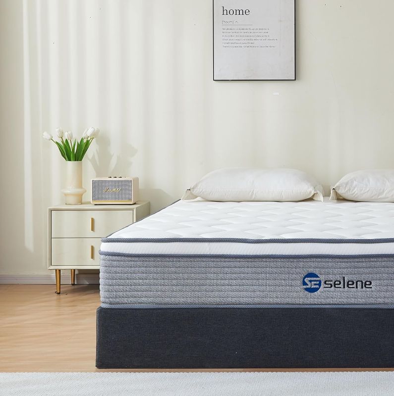 Photo 1 of King Size Mattress, 12 Inch King Mattress with Pocket Spring and Memory Foam for Pressure Relief, Motion Isolation, Edge Support, Medium Firm Mattress in a Box, CertiPUR-US, Grey
