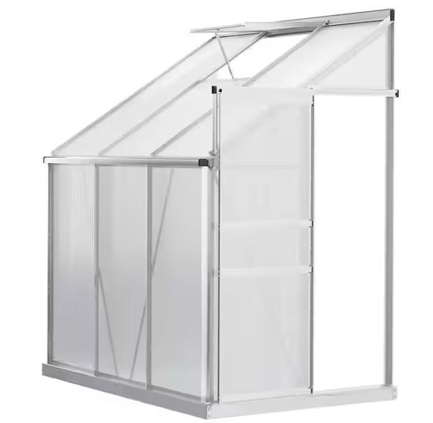 Photo 1 of 4 ft. in. W x 6 ft. in. D Aluminum Clear Walk-in Garden Greenhouse
