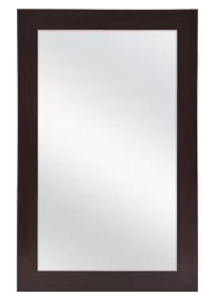 Photo 1 of 15.25 in. W x 26 in. H Rectangular Framed Surface-Mount Bathroom Medicine Cabinet with Mirror in Java
