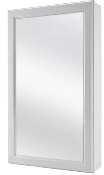Photo 1 of 15.25 in. W x 26 in. H Rectangular Framed Surface-Mount Medicine Cabinet with Mirror in Gray

