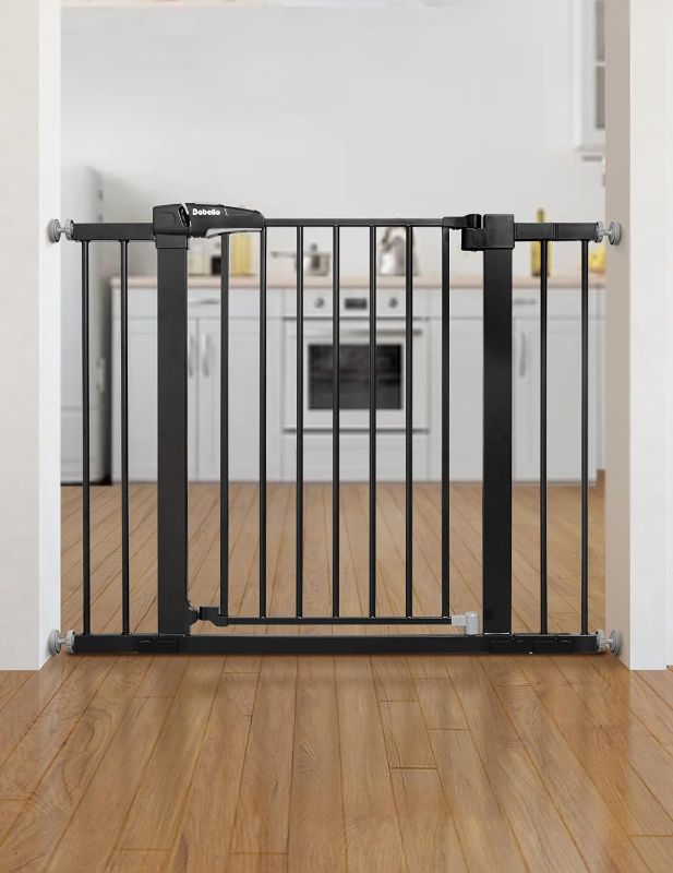 Photo 1 of Babelio Baby Gate for Doorways and Stairs, 26''-40'' Auto Close Dog/Puppy Gate, Easy Install, Pressure Mounted, No Drilling, fits for Narrow and Wide Doorways, Safety Gate w/Door for Child and Pets
