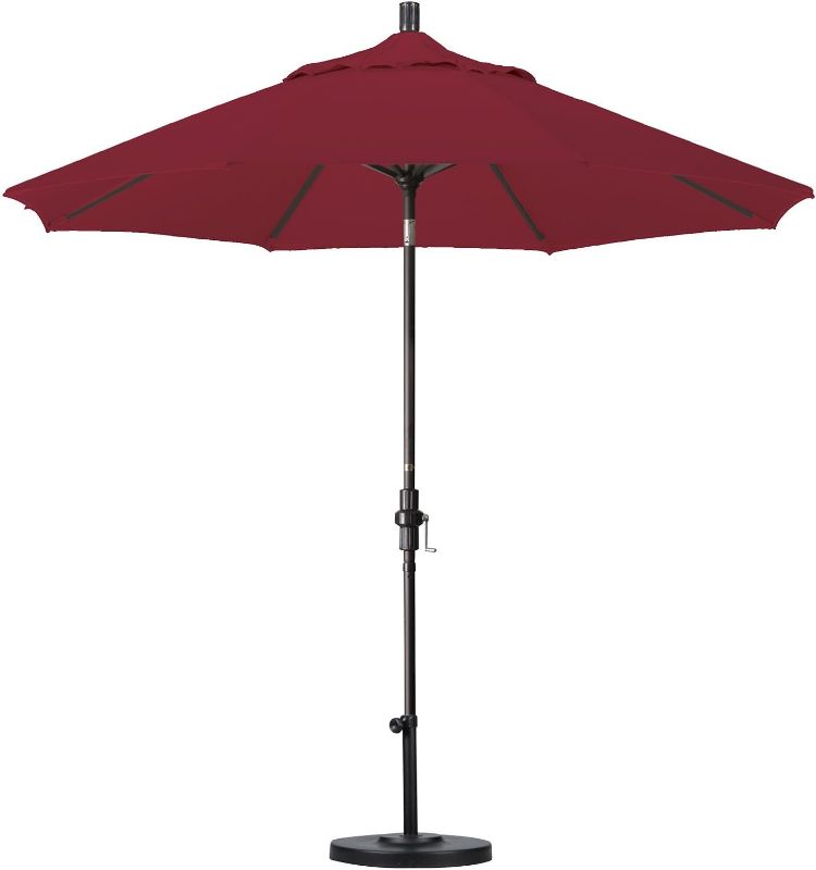 Photo 1 of California Umbrella GSCU908302-SA04 9' Double Wind Vent Market Umbrella, Choose Fabric Color: SA04 - WHITE
